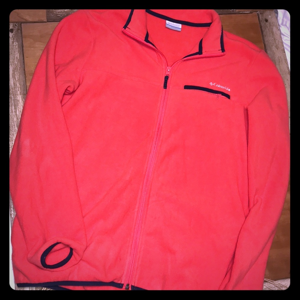 Columbia Orange Full Zip Fleece